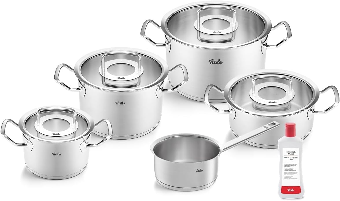 Conjunto de panelas, Fissler, Original-Profi, 16cm, 20cm, 24cm, aço inoxidável, aço, Prateado, para a cozinha