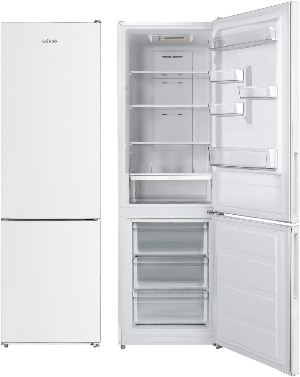 Frigorífico combinado, EDESA, EFC-1821, 188 Cm, 59.5 Cm, com iluminação LED, com gavetas, Prateado, para uso diário