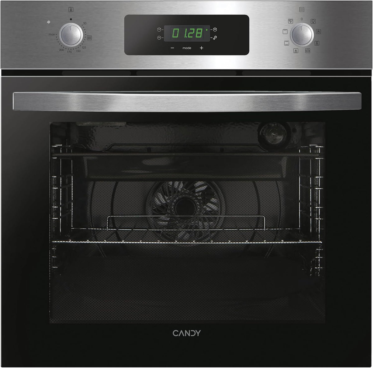 Forno de encastre, CANDY, FIDCP, 70 L, 56,8 CM, 56 cm, 59,5 × 59,5 × 56,8 CM, 59 × 56 × 56 cm, Classe A+, aço inoxidável, aço, Preto, para a cozinha