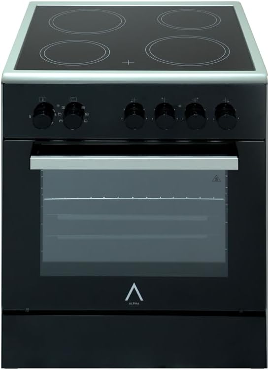 Fogão independente, ALPHA, 68 L, 3 A, 36,2 kg, vidro, Preto, para a cozinha