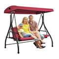 VEVOR, Baloiço de jardim, 3-Sitzer-Terrassenschauke, 340 kg, 7 cm, 2,7 ', resistente à água, regulável, aço, poliéster, Natural
