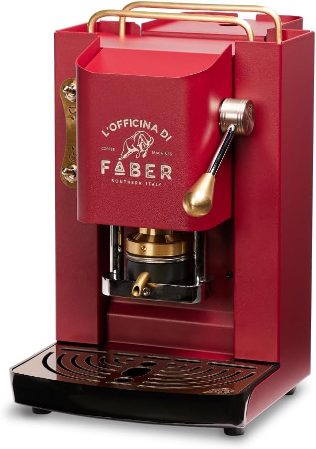 Máquina de café, Faber, Pro, 1,5 l, 1,3 l, 15 bar, regulável, aço, alumínio, Vermelho, para a cozinha