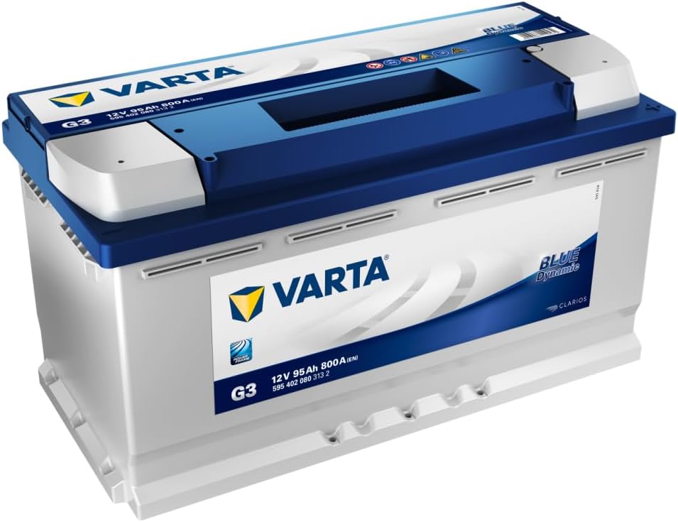 Bateria automóvel, Varta, 12 V, 95 Ah, 800 A, Azul, para a sala