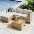Conjunto de mobiliário de jardim, MFSTUDIO, 3-Teilig, resistente à água, com portas, madeira, ratã, Bege, para utilização no exterior