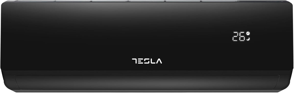 Ar condicionado split, TESLA, 12.000 BTU, 1,2 Kg, 32 dB, com comando à distância, com temporizador, com iluminação LED, Preto, para uso diário