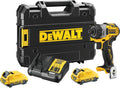 DEWALT, Berbequim aparafusador, 12V, 2.0Ah, 2Ah, com bateria, com carregador, metal, Mehrfarbig, para trabalhos de manutenção
