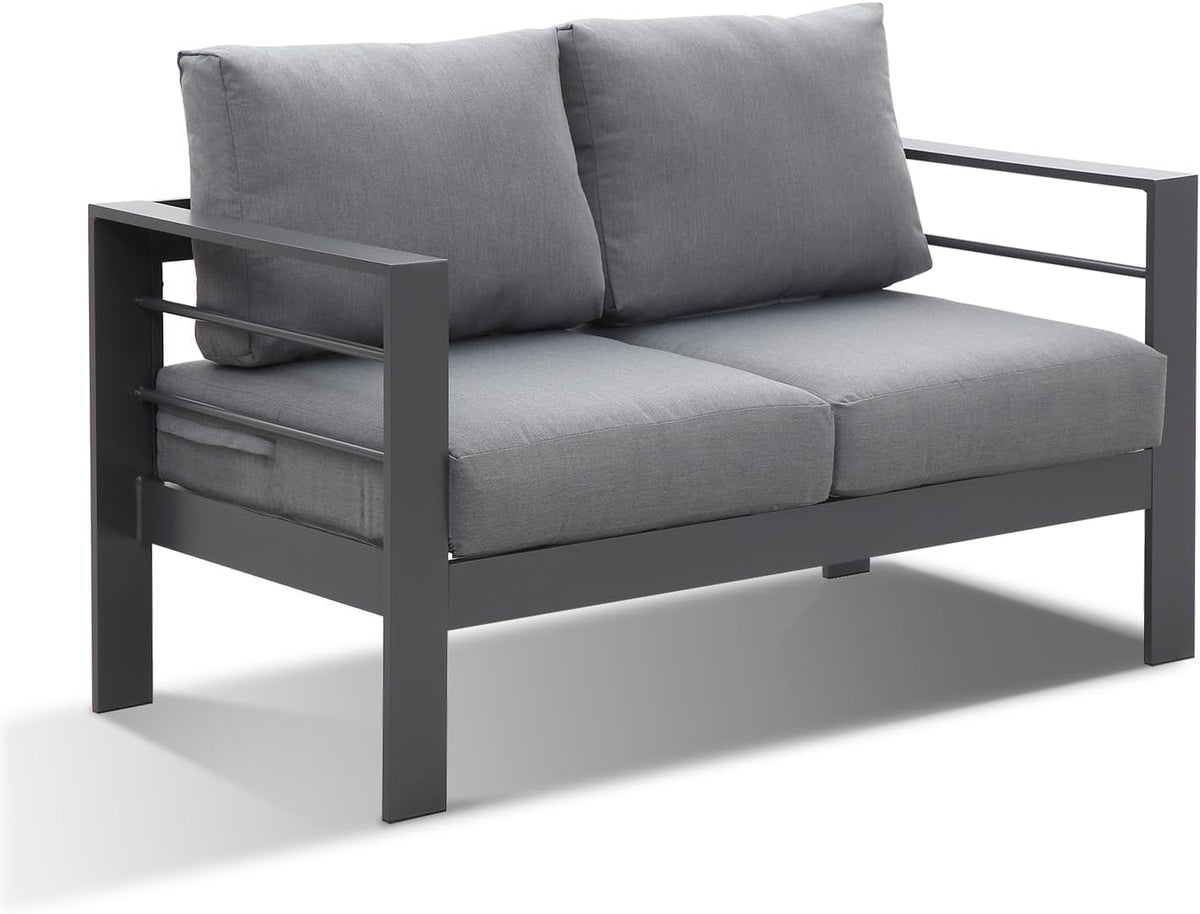 Sofá, LANOX, 2-Sitzer, 12 cm, 8 cm, alumínio, Cinzento, para a sala