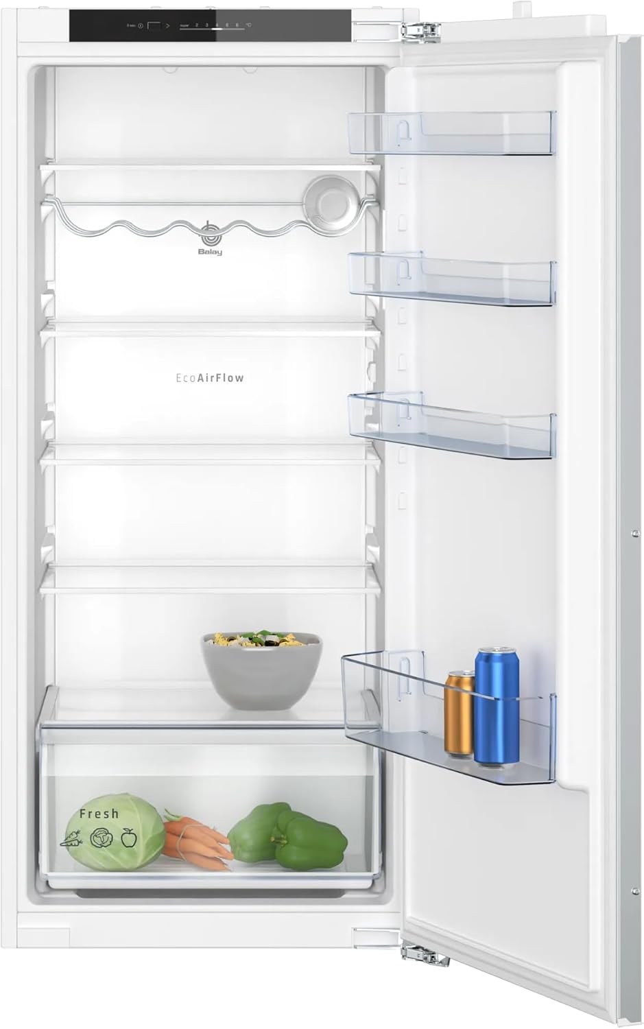 Frigorífico combinado, Balay, 3FIE434S, 204 L, 35 dB, 66,2 kg, com iluminação LED, com gavetas, Multicolor, para uso diário