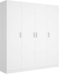 Roupeiro, Mobelcenter, 215 cm, 200 cm, 52 cm, com prateleiras, alumínio, Branco, para o quarto