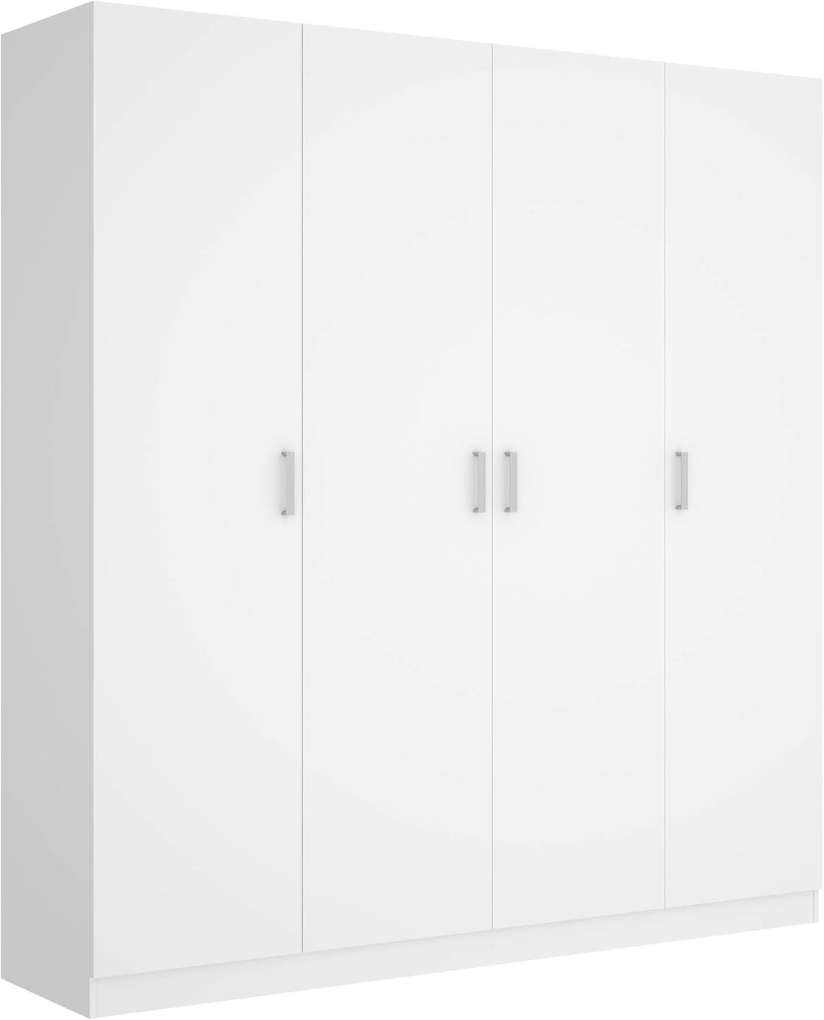 Roupeiro, Mobelcenter, 215 cm, 200 cm, 52 cm, com prateleiras, alumínio, Branco, para o quarto