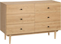 Cómoda, HOMCOM, 120 × 40 × 80 cm, 120 cm, 40 cm, 80 cm, 51,5 cm, 33,5 cm, com gavetas, madeira, Castanho, para o quarto